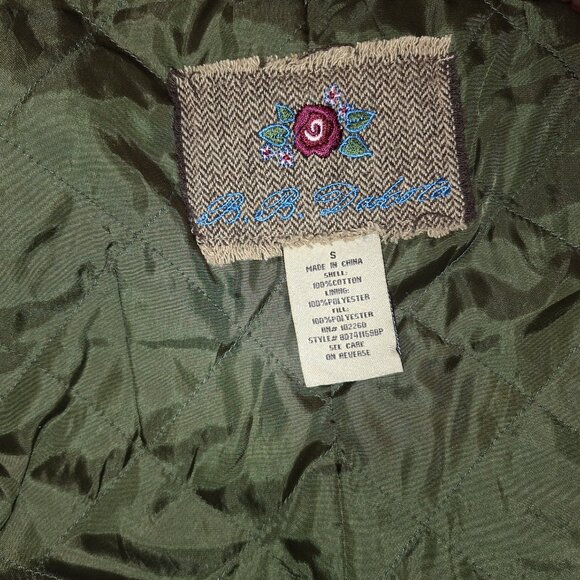 BB Dakota Khaki Quilted Cotton Vest with Detachable Faux Fur Collar Size Small - Picture 13 of 17